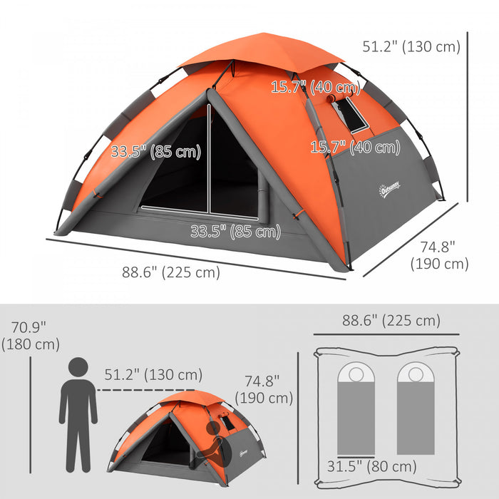 Outsunny Tente De Camping Avec Sac De Transport, Etanche 3000 Mm