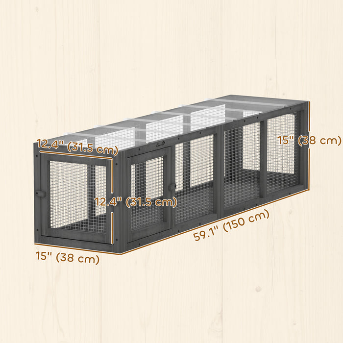 Tunnel d'exterieur pour chat, Enclos en bois, gris