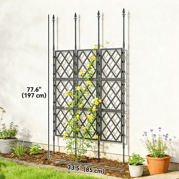 Outsunny Treillis de Jardin Pliable, Treillis a Grille pour Plantes Grimpantes