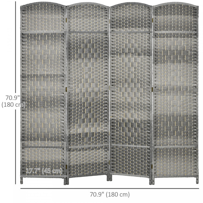 HOMCOM Separateur de piece pliable 6' de haut, gris melange