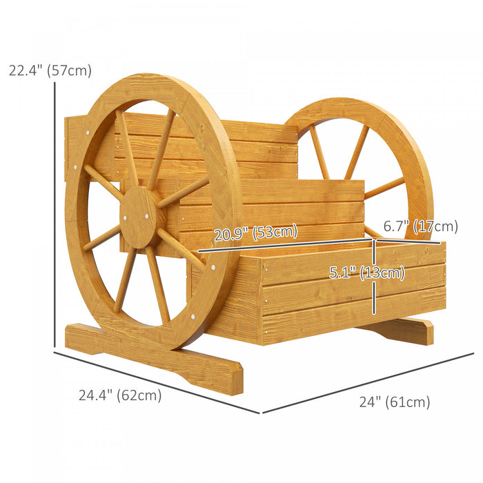 Outsunny Wagon En Bois Jardiniere Box, Lit De Jardin Sureleve Decoratif