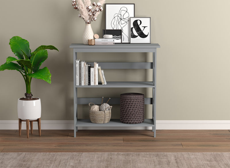 Console de 32 po avec 2 tablettes de rangement - gris clair