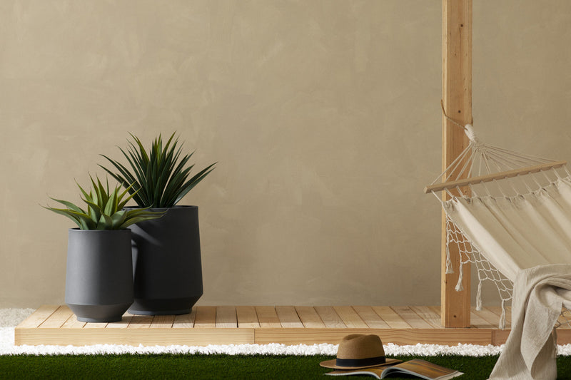 Ensemble 2 cache-pots Dalya - gris foncé