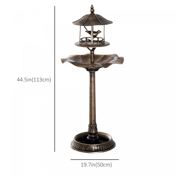Outsunny 3-en-1 Bain D'oiseau De Jardin Bol Piedestal Mangeoire A Oiseaux