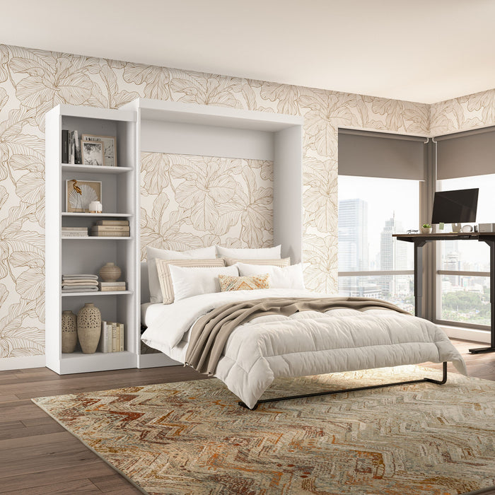 Grand lit escamotable mural Pur de Bestar de 90 po avec tablettes - blanc