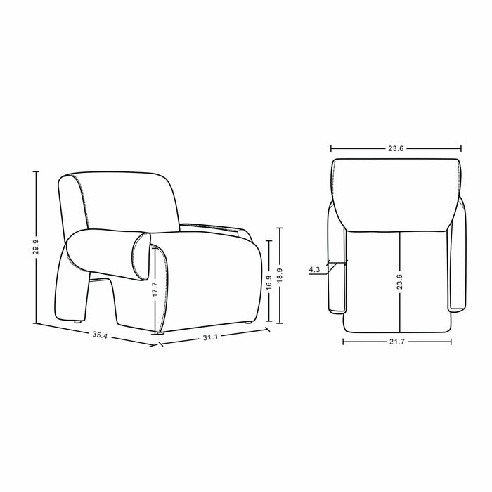 Fauteuil lounge en chenille vert olive Verandah style mid-century moderne - Lot de 2