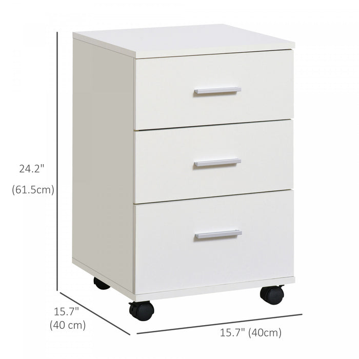 Vinsetto Classeur A 3 Tiroirs Avec Serrure Et Cles Pour Bureau