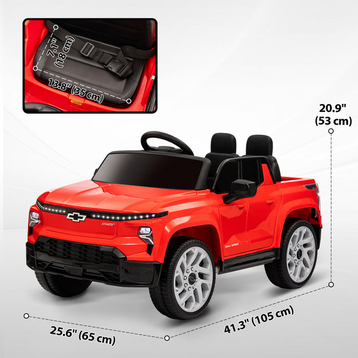 Qaba Voiture Electrique 12 V Pour Enfants, Chevrolet Silverado Ev Rst, Voiture Pour Enfants Alimentee Par Batterie Avec Telecommande Parentale, Suspension A Ressort, Rouge
