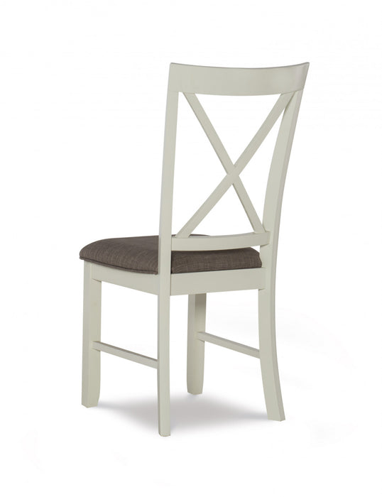 Chaise de salle à manger Jane en tissu taupe - ensemble de 2