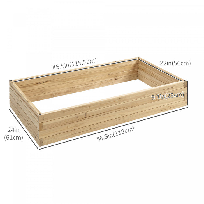 Outsunny - Lit De Jardin Sureleve De 46\" X 24\" X 8\", Jardiniere En Bois Pour L'exterieur Pour La Culture De Legumes, De Fleurs, De Fruits, D'herbes Et De Plantes Succulentes, Assemblage Facile.