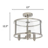 Salerno 3 Light Semi-flush mount Ceiling Light, Onyx, 13"D Lamp | Salerno Plafonnier semi-encastre a 3 lumieres, Onyx, 13 po de diametre