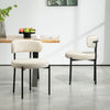 HOMCOM Dining Chairs Set of 2 Kitchen Chairs with Steel Legs, Beige