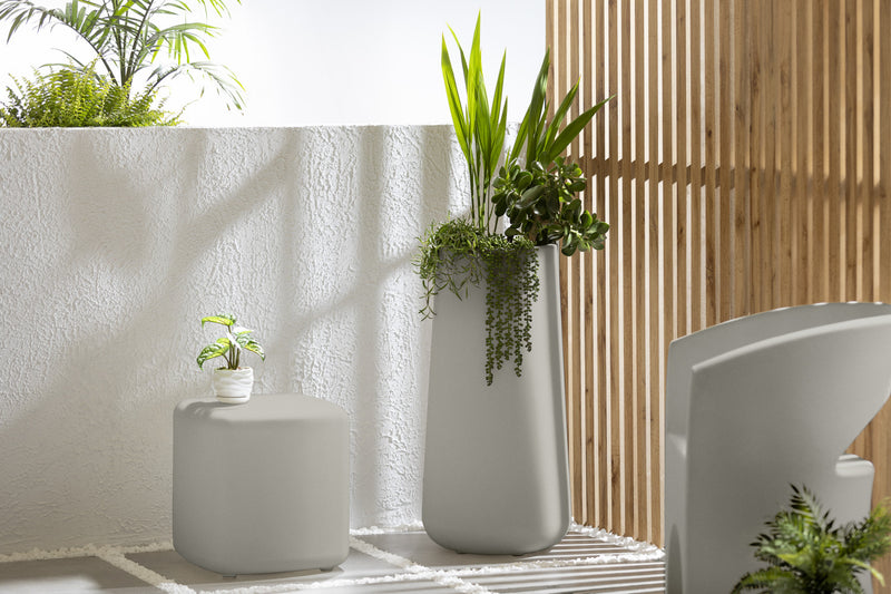 Cache-pot haut Dalya pour l'extérieur - greige