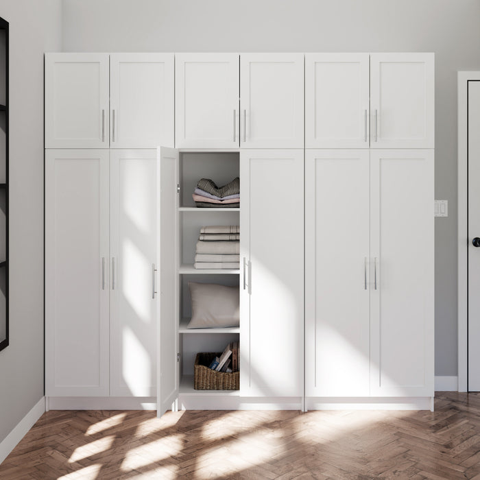 Elite Plus Armoire De Rangement De Garage A 3 Tablettes, 6 Pieces – Blanc