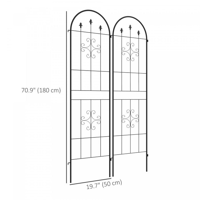 Lot De 2 Treillis De Jardin En Metal Pour Plantes Grimpantes Et Fleurs