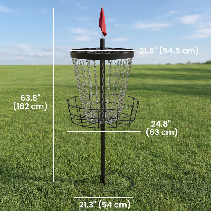 Soozier Panier de Pratique 24 Chaines pour Disc Golf, Noir et Argent