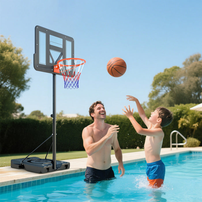 Soozier Panier de basket-ball de 4,6 a 10pi avec roues et panneau de 43po