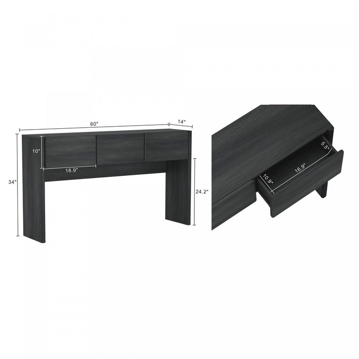 Console moderne Linda en gris charbon