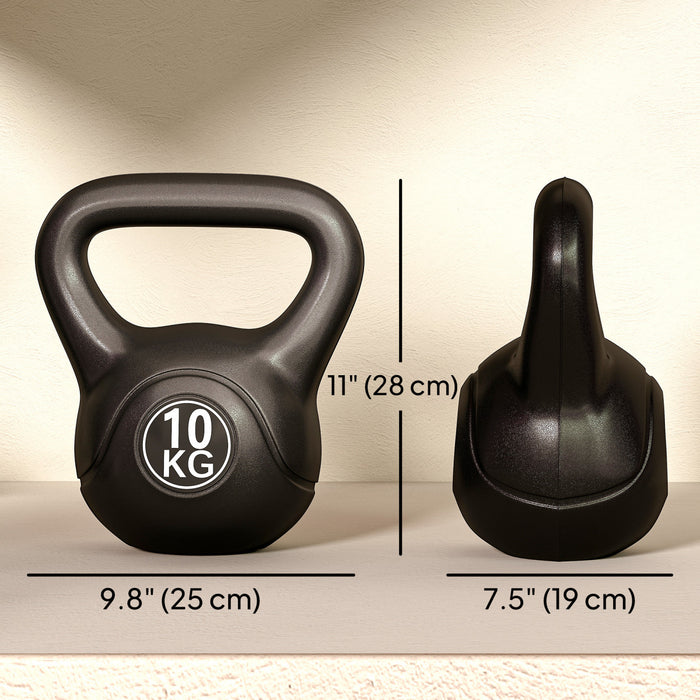 Soozier Kettlebell de fitness 22 lb (10kg), poids d'exercice en plastique