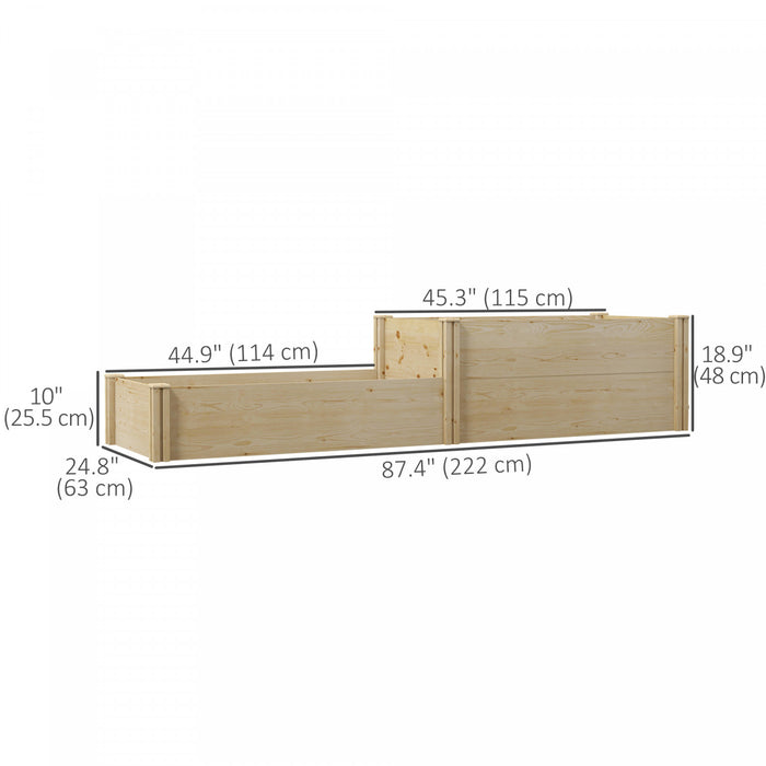 Outsunny Diy Kit De Jardin Sureleve En Bois Avec Fond Ouvert, Deux Boites De Jardinieres Surelevees Pour Le Jardin, Le Patio Pour Faire Pousser Des Legumes, Des Fleurs, Des Fruits Et Des Herbes