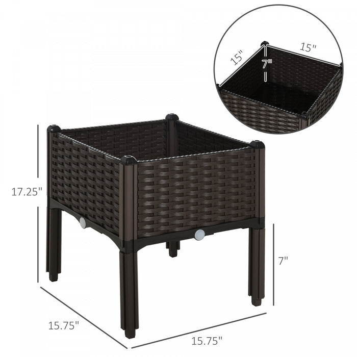 Outsunny Lit De Jardin Sureleve Support De Boite De Culture D'herbes Vegetales Sureleve En Pp