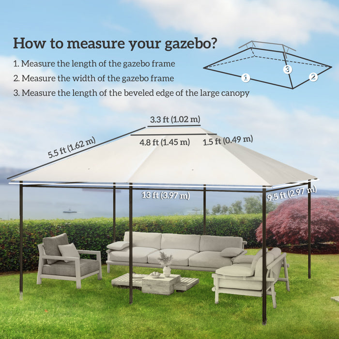 Outsunny Toile de remplacement pour gazebo, toit de gazebo, Blanc Creme