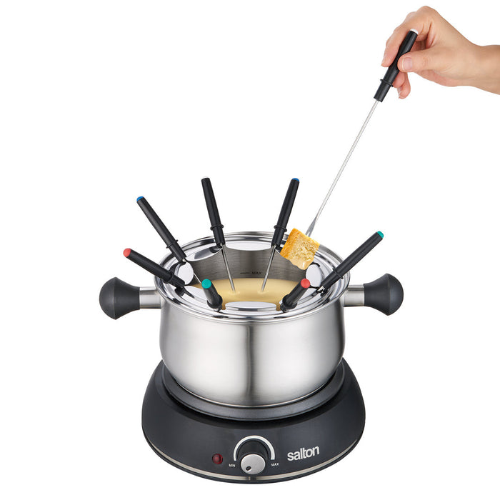 Salton service a fondue electrique 2,8 L - acier inoxydable