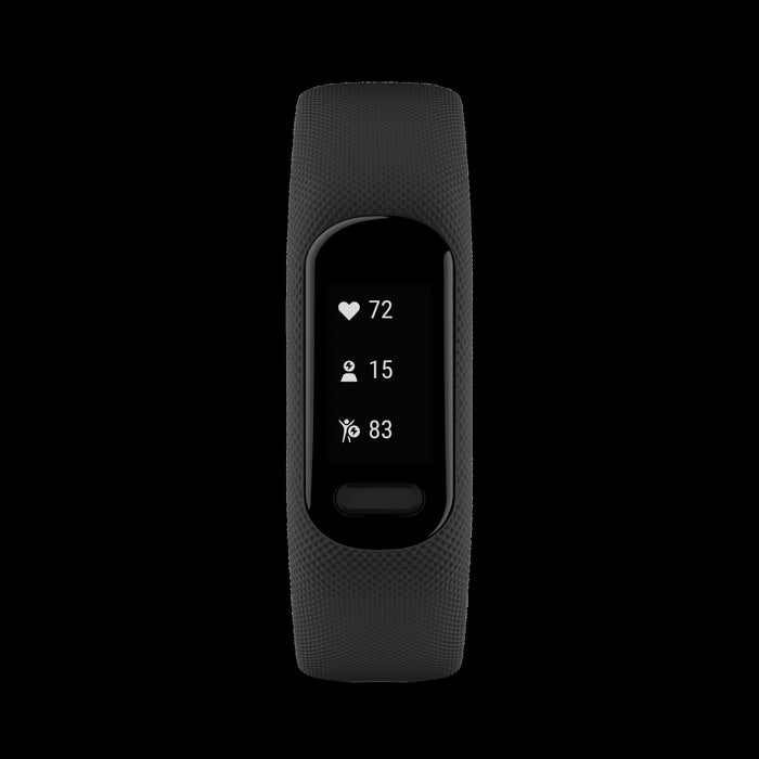 Garmin Vivosmart® 5 Montre Gps Intelligente - Suivi De Fitness Avec Boitier Noir Et Bracelet En Silicone Noir Large