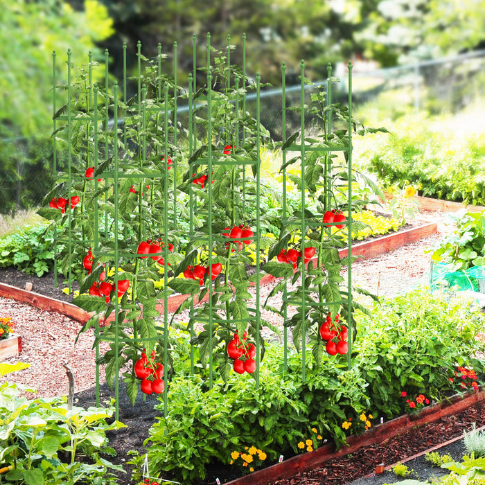 Costway 2-pack Garden Trellis 57\" Support De Plante Et Cages A Tomates Avec Hauteur Reglable