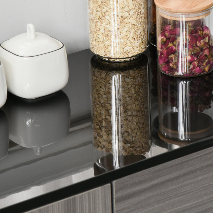 HOMCOM Buffet Haut Brillant Tiroirs Armoire Rangement Cuisine