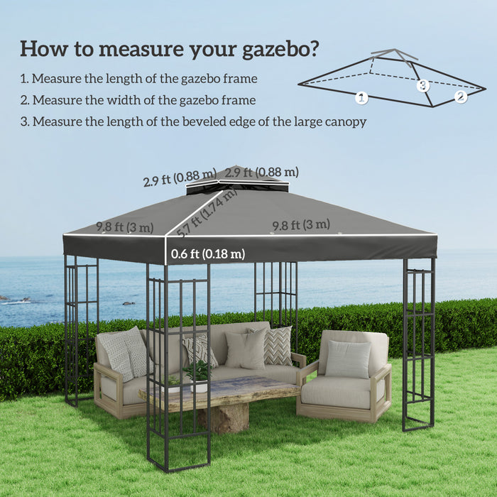 Outsunny Couverture de remplacement pour gazebo a deux etages, gris fonce