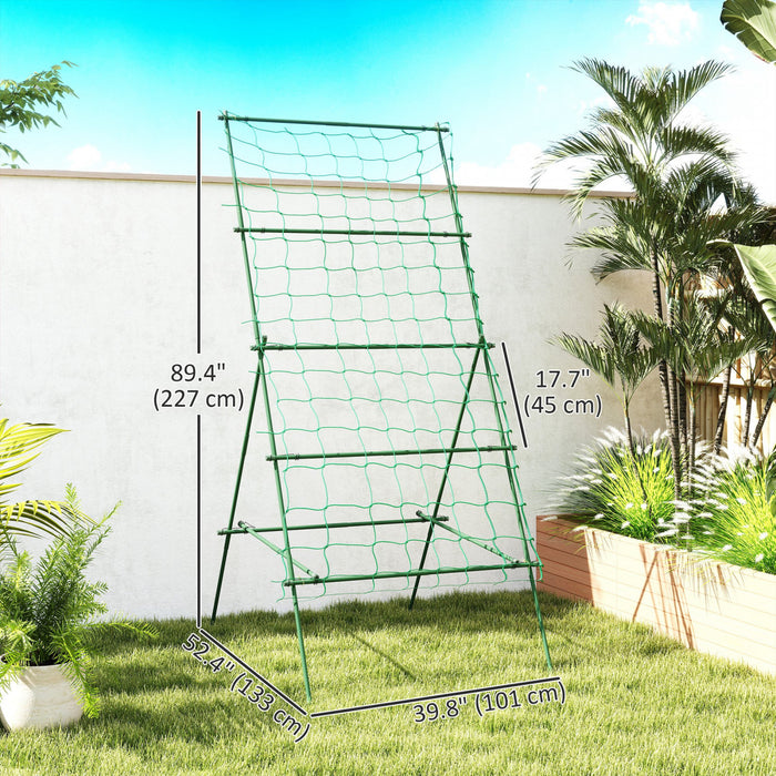 Outsunny Treillis Ajustable en A pour Concombres et Plantes Grimpantes