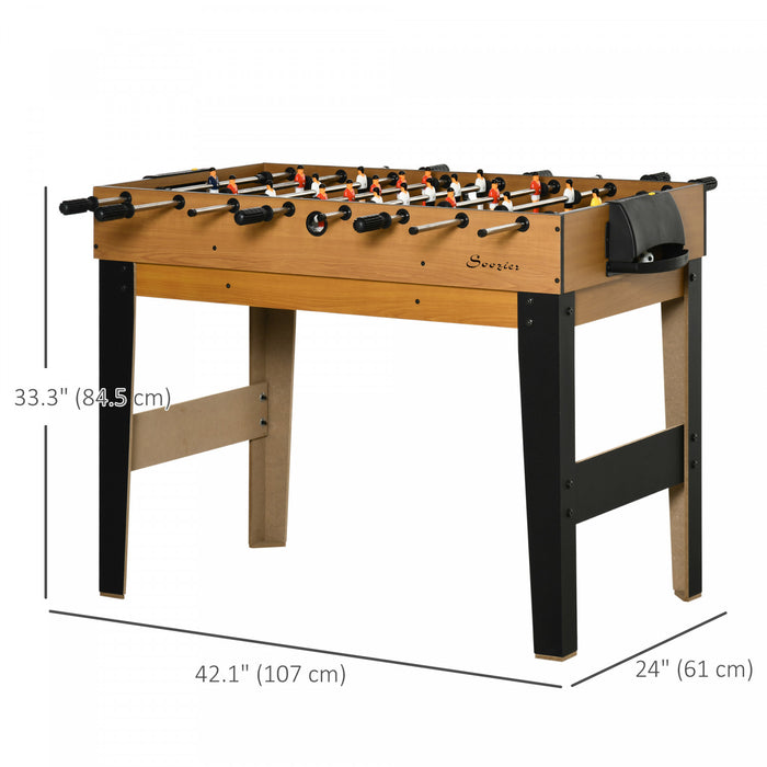 Soozier 43'' Table Multi-jeux 4 En 1 Compacte, Table De Billard, Hockey, Table De Tennis, Jeu De Baby-foot Avec Tableaux De Score, Balles, Queues, Craie, Pinceau, Pour Toute La Famille