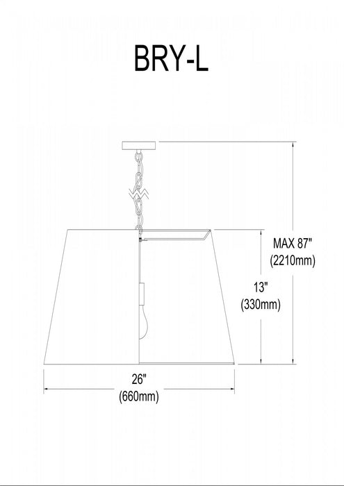 Grand luminaire suspendu Brynn de Dainolite avec abat-jour noir et argenté, fini noir et 1 ampoule