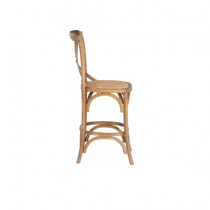 Tabouret Roxy de hauteur comptoir en bois massif - gris