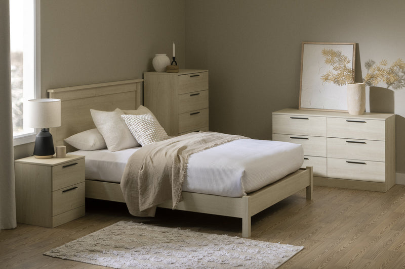  Table de nuit Step One Essential à 2 tiroirs - chêne blanchi