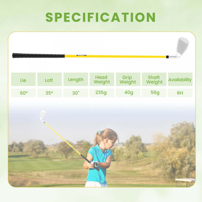 Ultimate Junior #7 Fer Pour Enfants Avec Arbre En Fibre De Verre Et Couverture De Tete Junior Practice Golf Club Jaune
