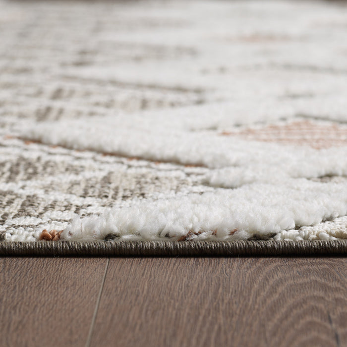 Carpette à poil long Quinto Twinkle orange - 6 pi 3 po x 9 pi