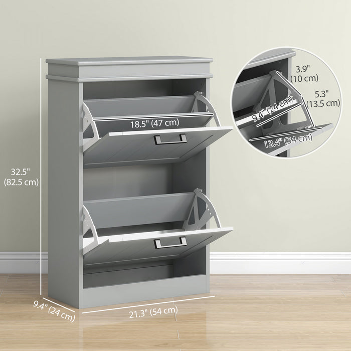 HOMCOM Armoire a chaussures avec tiroirs rabattables et etagere reglable