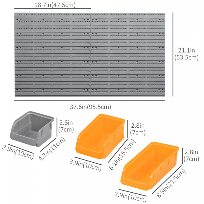 Durhand Kit De Support Pour Bacs De Rangement 44pc, Panneau Perfore