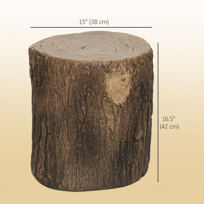 Outsunny Tabouret De Jardin Decoratif En Forme De Souche D'arbre 15\"