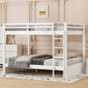Ethan Solid Wood Queen Size Bunk Bed with Ladder, Sturdy & Space-Saving, White | Lit superpose Ethan en bois massif format Queen avec echelle, gain de place, blanc