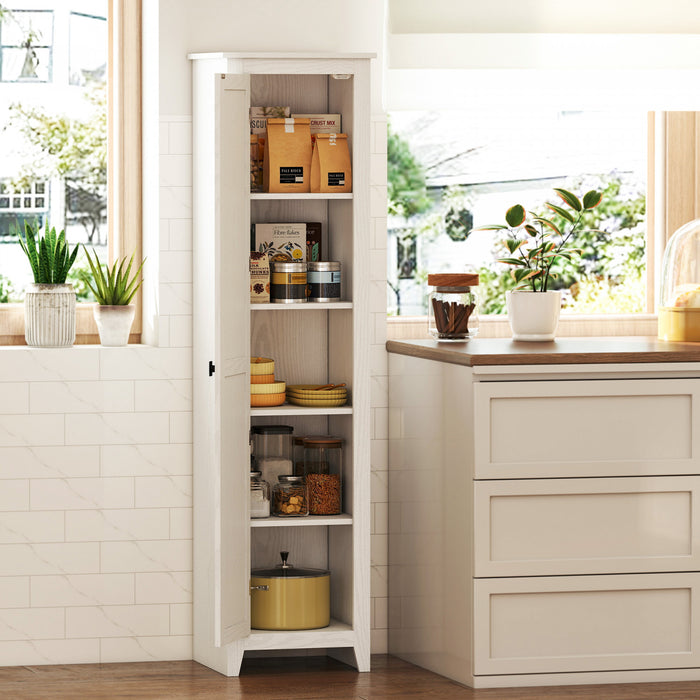HOMCOM Garde-manger de cuisine 67 po, armoire de rangement, blanc