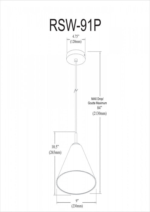 Grand luminaire suspendu Roswell de Dainolite en verre transparent, avec fini chromé poli et 1 ampoule