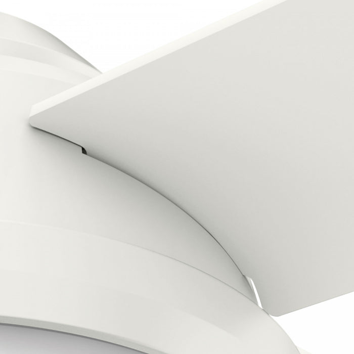 Ventilateur de plafond Dempsey à profil bas avec luminaire - Blanc