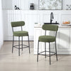 HOMCOM Modern Bar Stools Set of 2 27" Counter Height Barstools, Green