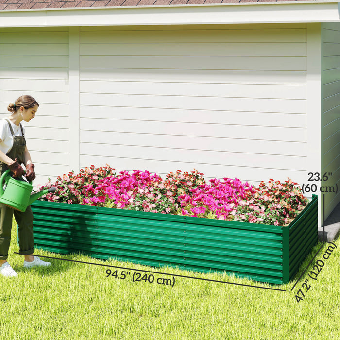 Outsunny Lit de jardin sureleve, jardiniere 8' x 4' x 2', vert