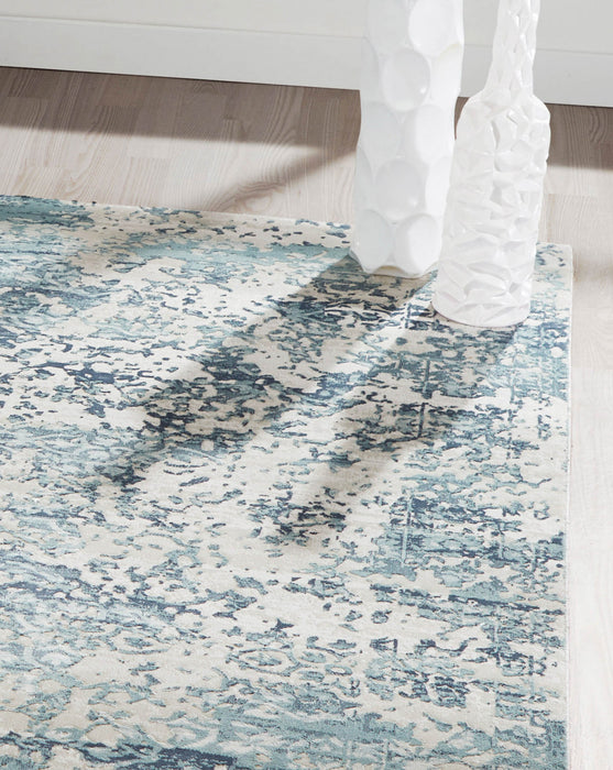 Tapis Traditionnel Delphine 9'3\" x 12'6\" en Bleu