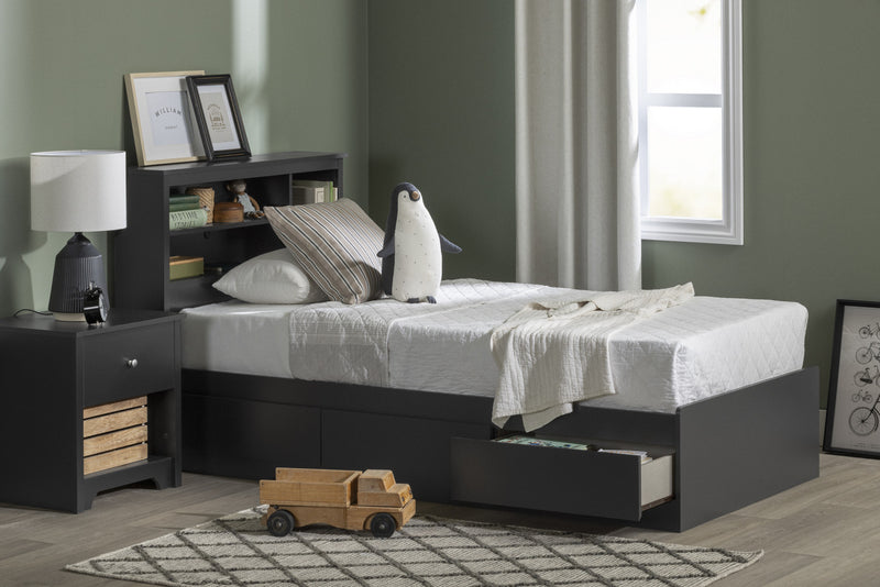 Vito Lit Matelot 3 Tiroirs - Noir Solide