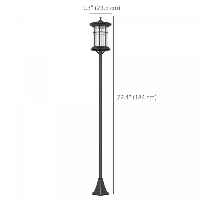 Outsunny Lampadaire Solaire De 72 po, Lampadaire Exterieur A Led Ip44